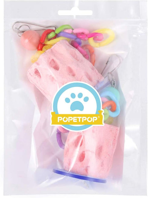 POPETPOP 2 Pcs Bird Chewing Toys - Beak Grinding Stone for Parakeet Treats, Teeth Grinding Chew Toy for Parrot,