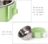 Andiker Pet Hanging Bowl - 2-in-1 Removable Stainless Steel Food Bowl for Puppy/Cat, Large Green