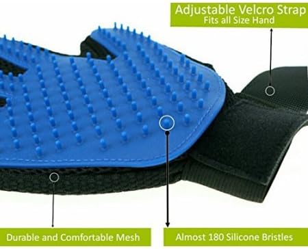 Mr. Peanut's Pet Grooming Glove Brush and Deshedding Aid, 259 Silicone Pins for Effective Grooming