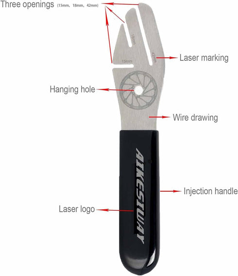 Rotor Truing Fork Bike Disc Alignment Tool Bicycle Brake Wrench,Bike Disc Brake Pad Adjustment Alignment Tool Gap Regulator,3 Slot Depths,Strong,Easy to Carry and Use