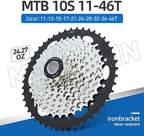 VG SPORTS 10 Speed Bicycle Cassette | 11-25T/11-28T/11-32T/11-36T/11-40T/11-42T | Compatible with Shimano Sram