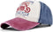 Vintage Baseball Cap, Washed Denim Trucker Cap, Motorcycle Print Pattern Outdoor Sun Hat