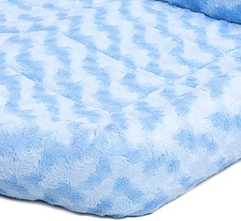 MidWest Homes for Pets Bolster Dog Bed, Blue 30-Inch - Comfortable for Medium Dog Breeds, Fits 30-Inch Crate