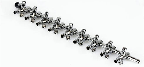 Stainless Steel Aquarium Fish Tank 9-way Air Pump Control Valve Manifold Taps, Silver Tone