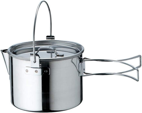 Snow Peak Kettle No. 1, Stainless Steel Kettle for Outdoor Cooking, Durable Camping Kettle