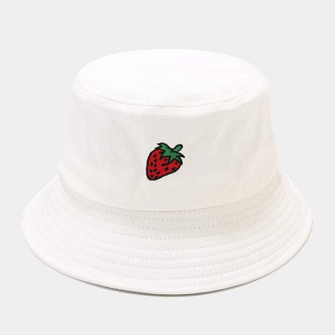 YOLAI Women Men Strawberry Print Fisherman Hat Sunscreen Outdoors Bucket Cap Beach Hats Sunshade Sun Visor Hat