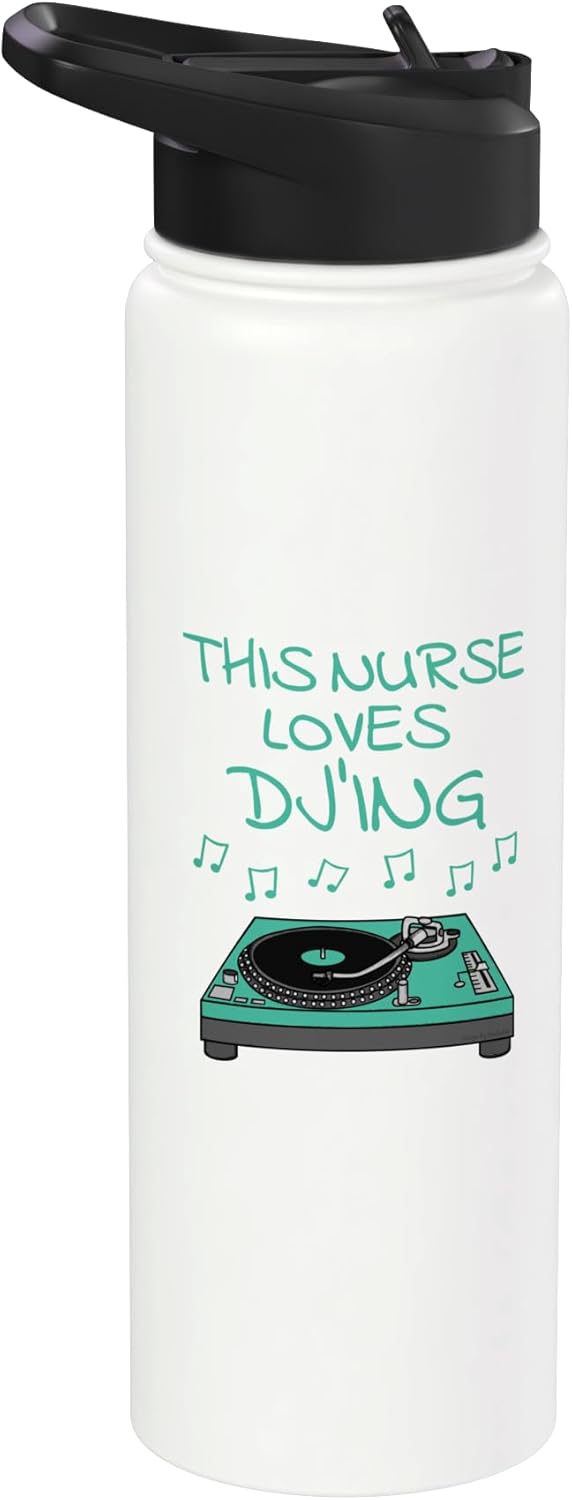 Nurse DJ Music Producer By DoodleRob This Nurse Loves DJ'ing, DJ Music Producer Musician Stainless Steel Insulated Water