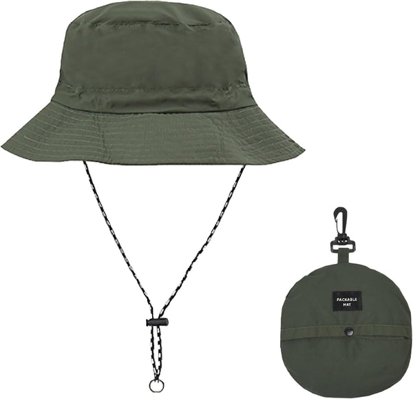 Waterproof Bucket Rain Hat with Chin Strap, Packable Sun Hat for Men Women Lightweight Quick Dry Fishing Hiking Outdoor