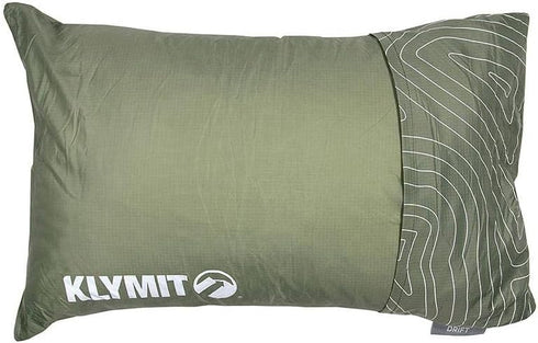 Klymit Drift Camping Pillow, Shredded Memory Foam Travel Pillow with Reversible Cover, Green, Regular