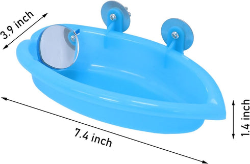 Wontee Bird Bath Box with Mirror, Portable Parrot Hanging Bathroom for Small Birds