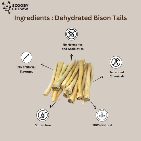 16 Pack 100% 16 Count Cow Tails for Dog Treats, Bag, High Protein Pet Treats, Natural Long Lasting Chews for Dog