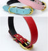 Leather Collar for Small Dogs, Adjustable Genuine Cowhide with Gold Buckle, Soft Touch Padded for XS Medium Large Dogs,