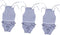 3pcs One-Piece Dog Period Pants Underwear for Female Dogs Light Grey Absorbent