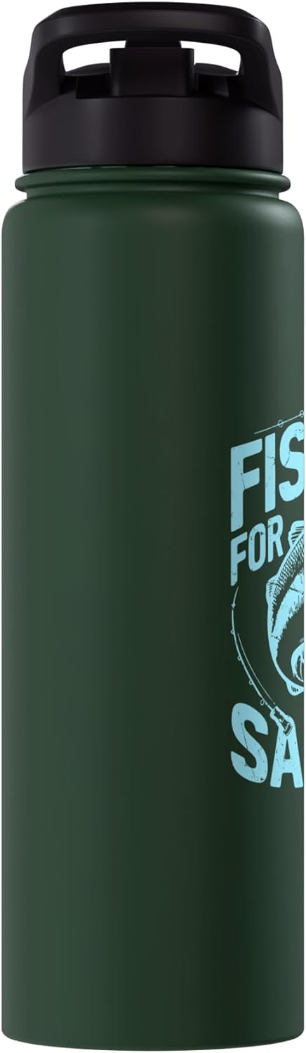Salmon Fishing Gear Fishing for Glory One Salmon at a Time Salmon Fishing Stainless Steel Insulated Water Bottle