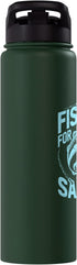 Salmon Fishing Gear Fishing for Glory One Salmon at a Time Salmon Fishing Stainless Steel Insulated Water Bottle