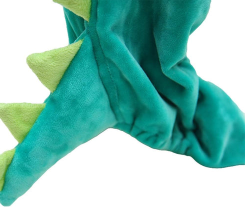 SEIS Dog Dinosaur Suit Halloween Costume, Pet Dino Hoodie for Small and Medium Dogs, Winter Warm Clothing (Green)