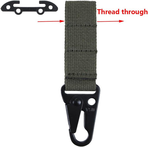 Tactical Gear Clip, Clash Hook Hanging Carabiner, T-Mount MOLLE Webbing Battle Belt Clip for Accessories