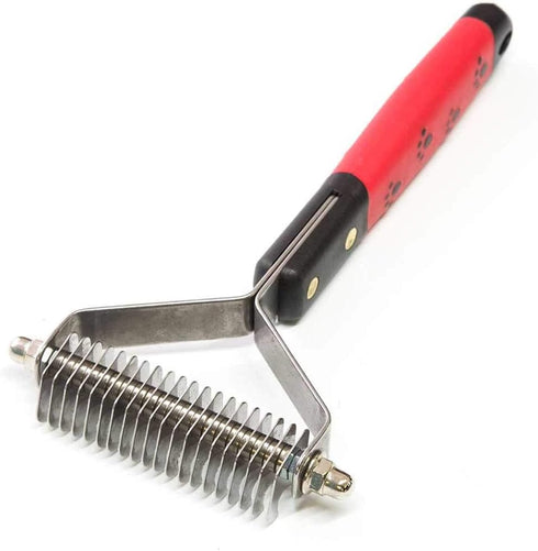 RYAN'S PET SUPPLIES Paw Brothers 20 Blade Medium Double Wide Dematting Rake for Dogs and Cats