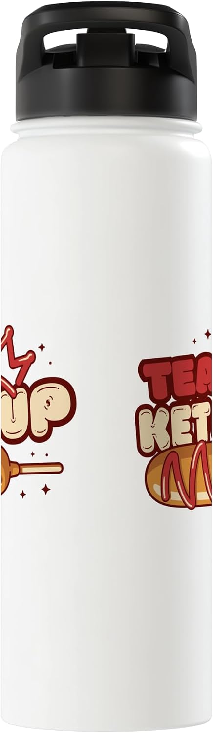 Ketchup Fan Corn Dog Enthusiast Designs Team Ketchup Corn Dog Lover Stainless Steel Insulated Water Bottle