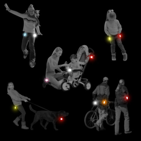 Stylish Safety Reflectors for Jackets, Bags, Purses, Backpacks, Strollers, Wheelchairs (Star, Mix-5-Pack)