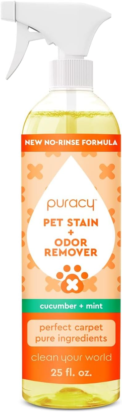 Puracy Natural Platinum Pet Stain and Odor Remover, Plant-Powered Professional Cleaner with Cucumber & Mint