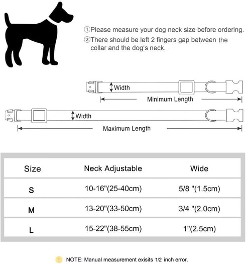 PET ARTIST Dog Collars for Medium Dogs, Heavy Duty Nylon with Quick Release Metal Buckle, Soft Padded Blue Collar, M
