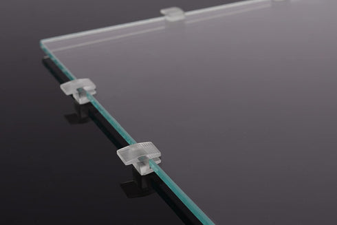 LANDEN Low-Profile Clear Acrylic Aquarium Glass Cover Clips, 12pcs/Pack for 4mm Glass Lid, Compatible with Rimless Tanks