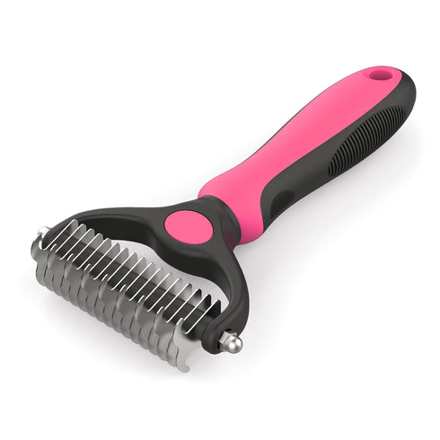 Pet Hair Removal Tool, Dematting and Deshedding Brush for Dogs and Cats, Double Sided Grooming Brush Hair Shedding Comb