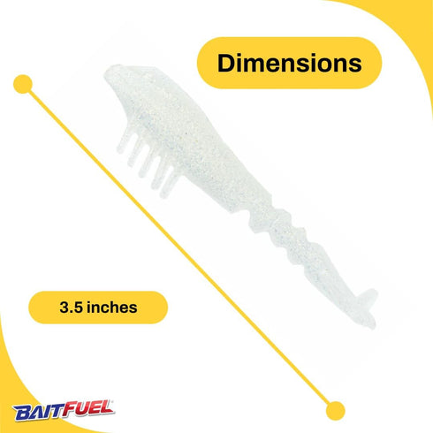 GO2 X65 3.5-Inch, 2-Pack BAITFUEL Saltwater Shrimp Supercharged with Saltwater Formula | Natural