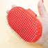 Pet Rubber Grooming Brush, Bath Brush Massager with Adjustable Loop Handle and Stainless Steel Pin, Random Color