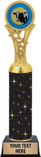 Crown Awards Cow Trophies, 11" Black Midnight Dairy Cow Trophy, Customize Now