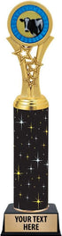 Crown Awards Cow Trophies, 11" Black Midnight Dairy Cow Trophy, Customize Now