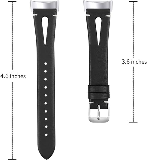 Compatible with Fitbit Charge 6/Charge 5 Band Leather for Women Men, Soft Slim Hollow Breathable Leather Sport Wristband Metal Buckle Bracelet Replacement Band for Fitbit Charge 6/Charge 5