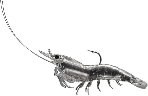 Generic Fishing Lure Saltwater Shrimp Soft Plastic 4pk Rigged ssf75sk919 Clear 3" Versatile