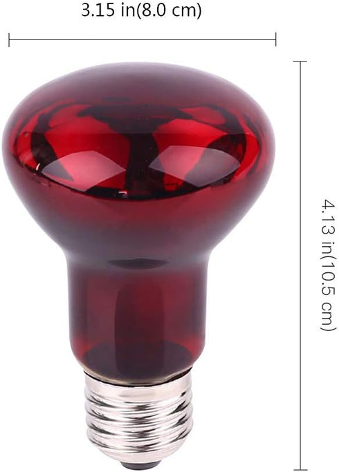 Pet Supplies 100w Infrared Heating Lamp 2 Pack, 110v E27 Basking Spot Light Bulbs for Reptiles and Amphibians