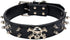 Spiked Leather Dog Collar, 2 Rows Bullet Rivets Studded PU Leather for Medium and Large Dogs (L:17-20", Black)