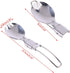 Foldable Stainless Steel Spork, Camping Cook Picnic Fork Spoon, Clear Plastic Forks