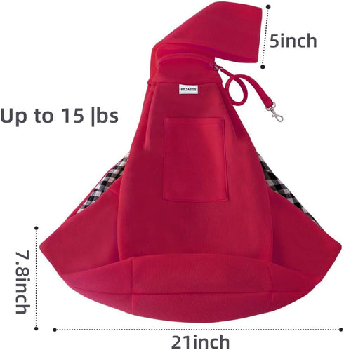 FDJASGY Small Pet Sling Carrier - Hands Free Reversible Pet Papoose Bag with Safety Belt for Outdoor