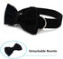 Dog Collar with Bow Tie,Adjustable Velvet Pet Collar for Dogs with Metal Buckle and Stylish Detachable Bow Tie for Small Medium or Large Boy and Girl Dogs and Cats, Neck 14.6-23.6 Inches