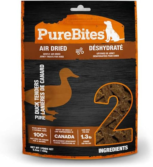 PureBites Duck Jerky Dog Treats, 5.5oz, Made in Canada, 2 Ingredients