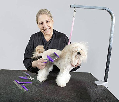 HERTZKO Double Sided Flexible Slicker Brush - Suitable for Dogs and Cats - Removes Loose Hair, Tangles, and Knots,