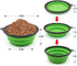 Collapsible Water Bowls for Cats Dogs, 2 Pack, Portable Pet Feeding Dish for Traveling, Large, Blue+Green