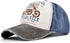 Vintage Washed Denim Baseball Cap, Motorcycle Print Trucker Hat, 100% Cotton Outdoor Sun Hat for Men Women