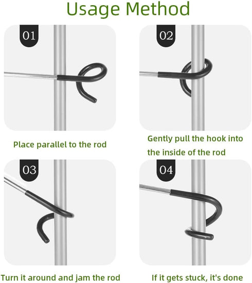 Outdoor Lighting Hooks for Camping Tent Lamp Hanger, Garden Lights, Bird Feeders, 3 Big Lantern Hooks