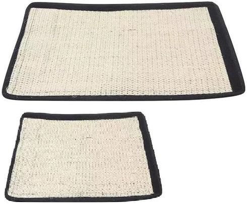 Cat Scratcher Mat, Natural Sisal 2 Pack Thin Scratcher Mats with Velcro for Protecting Furniture (16X12 and 12X6 in)