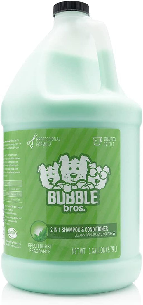 2 in 1 Dog Shampoo and Conditioner for Pets, Gallon - Naturally Derived Ingredients, 128 oz Bulk Refill Size
