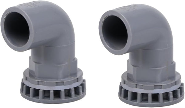 2pcs Aquarium Return Fitting Kit, Drain Connector for Fish Tank Water Supply Tube Drainage Part PVC Connector