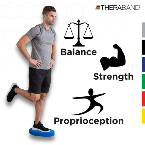 THERABAND Blue Foam Stability Trainer Pad, Intermediate Level, Balance Trainer & Wobble Cushion for Core Strength