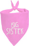 Big Sister Dog Bandanas Pink Dog Scarfs for Small Medium Large Dogs,