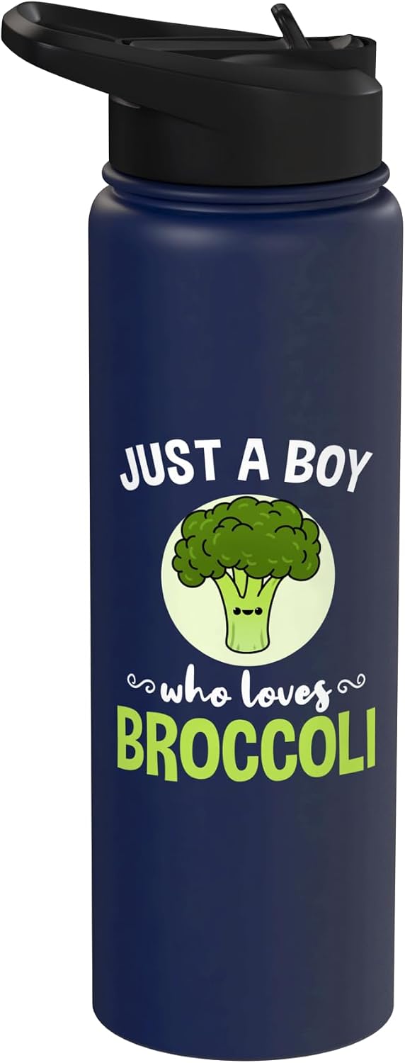 Just A Boy Who Loves Broccoli Stainless Steel Insulated Water Bottle